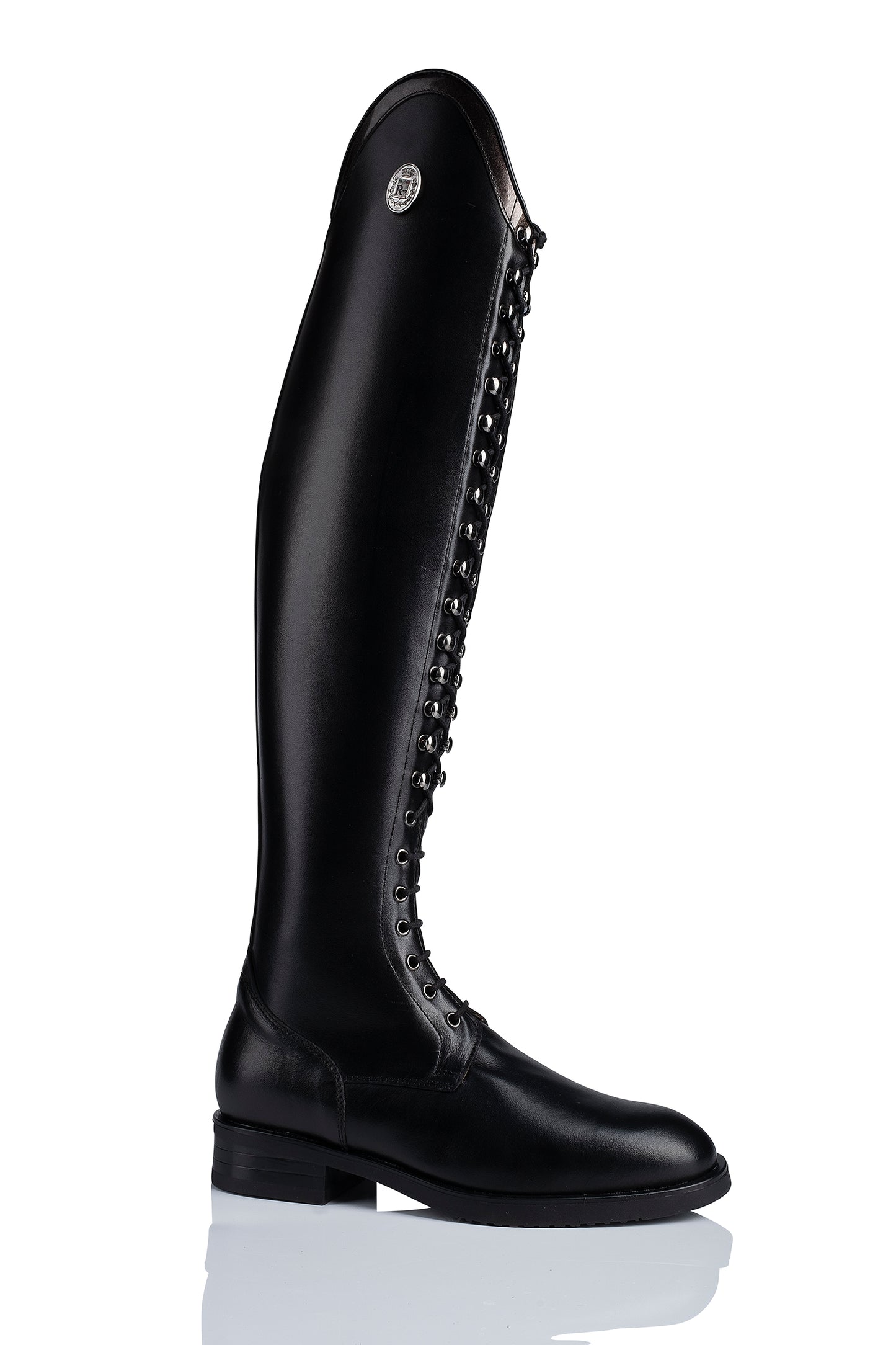 R 1310 "stylisch dressage" klassieke, kalfslederen laars met veters tot aan de top.