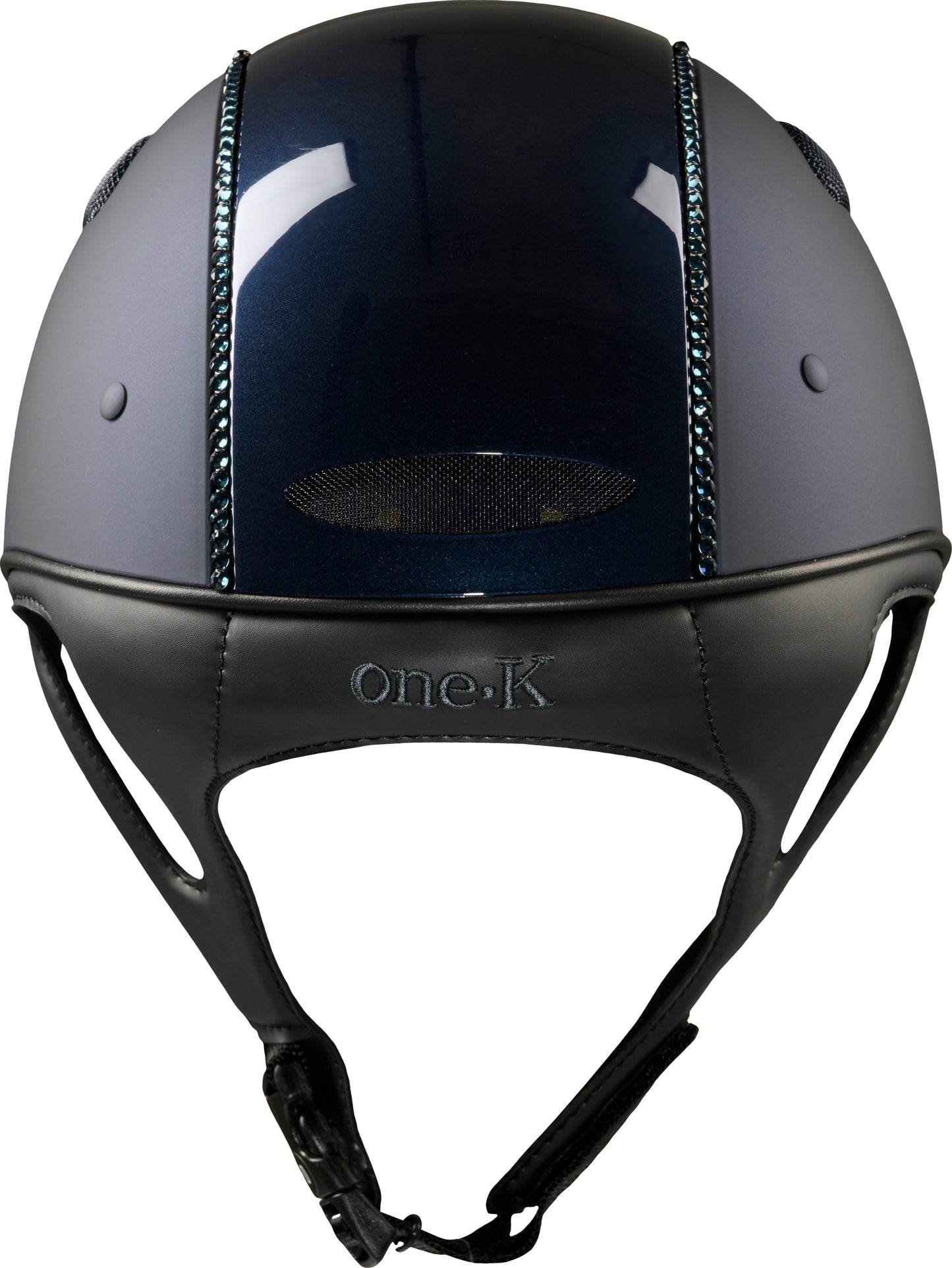 One K Mips Defender mat navy met glossy top en swarovski lijn