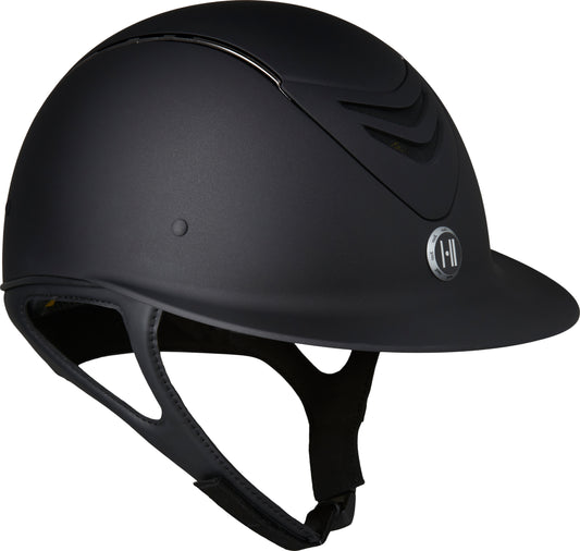 One K Mips Avancé helm mat zwart met een chrome lijn