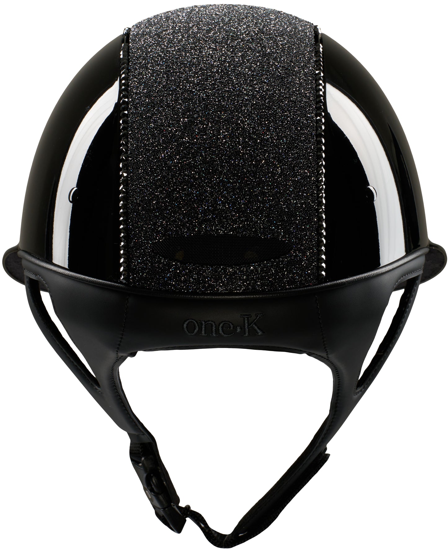 One K Mips Avancé glossy zwarte helm met glitter top en swarovski lijn