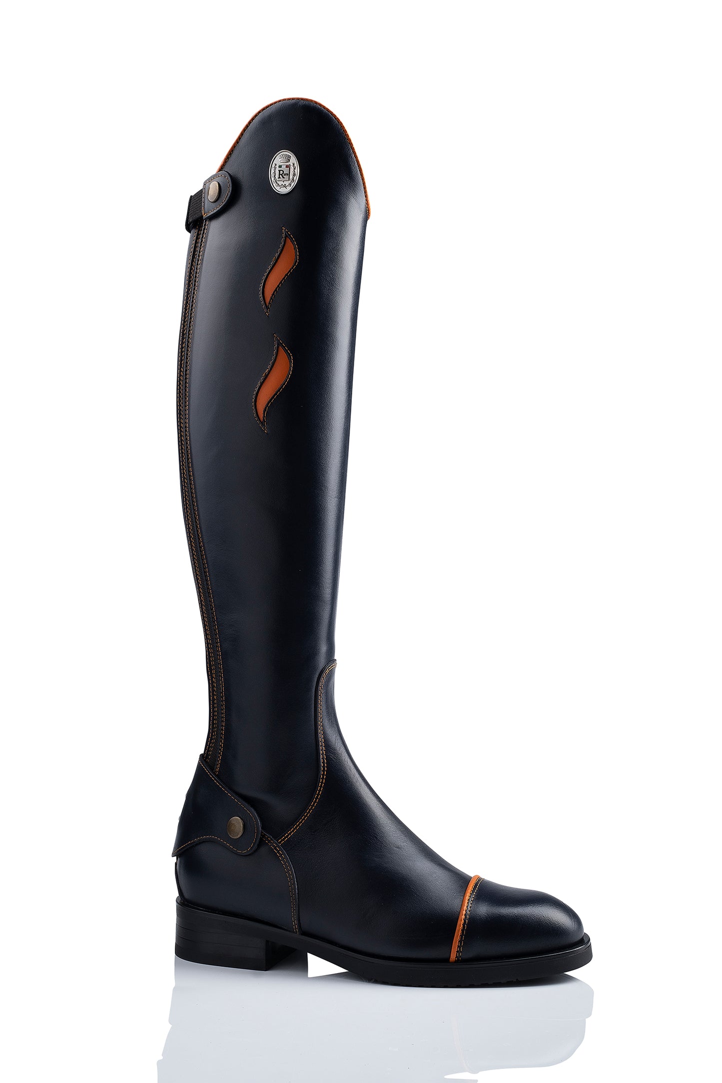 R 0551 "stylish combo aged leather" klassieke, kalfslederen laars zonder veters met prachtige details in contrast kleur