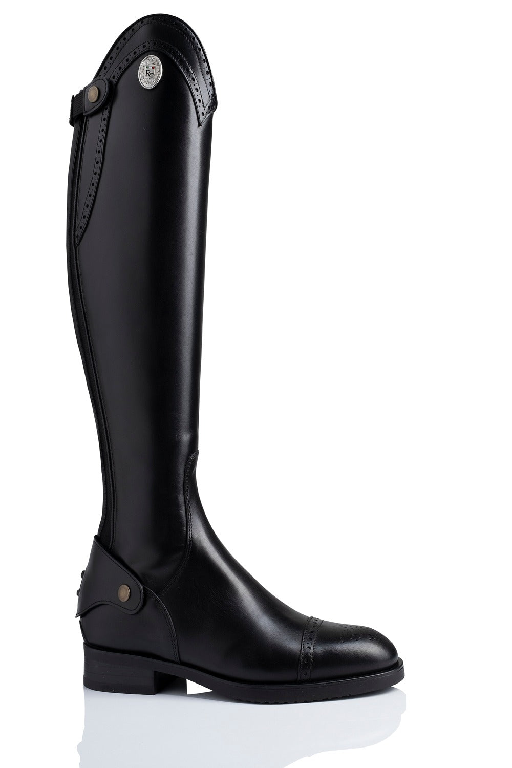 R 0563/1 "brogue combo" klassieke, kalfslederen laars zonder veters met subtiele, mooie details