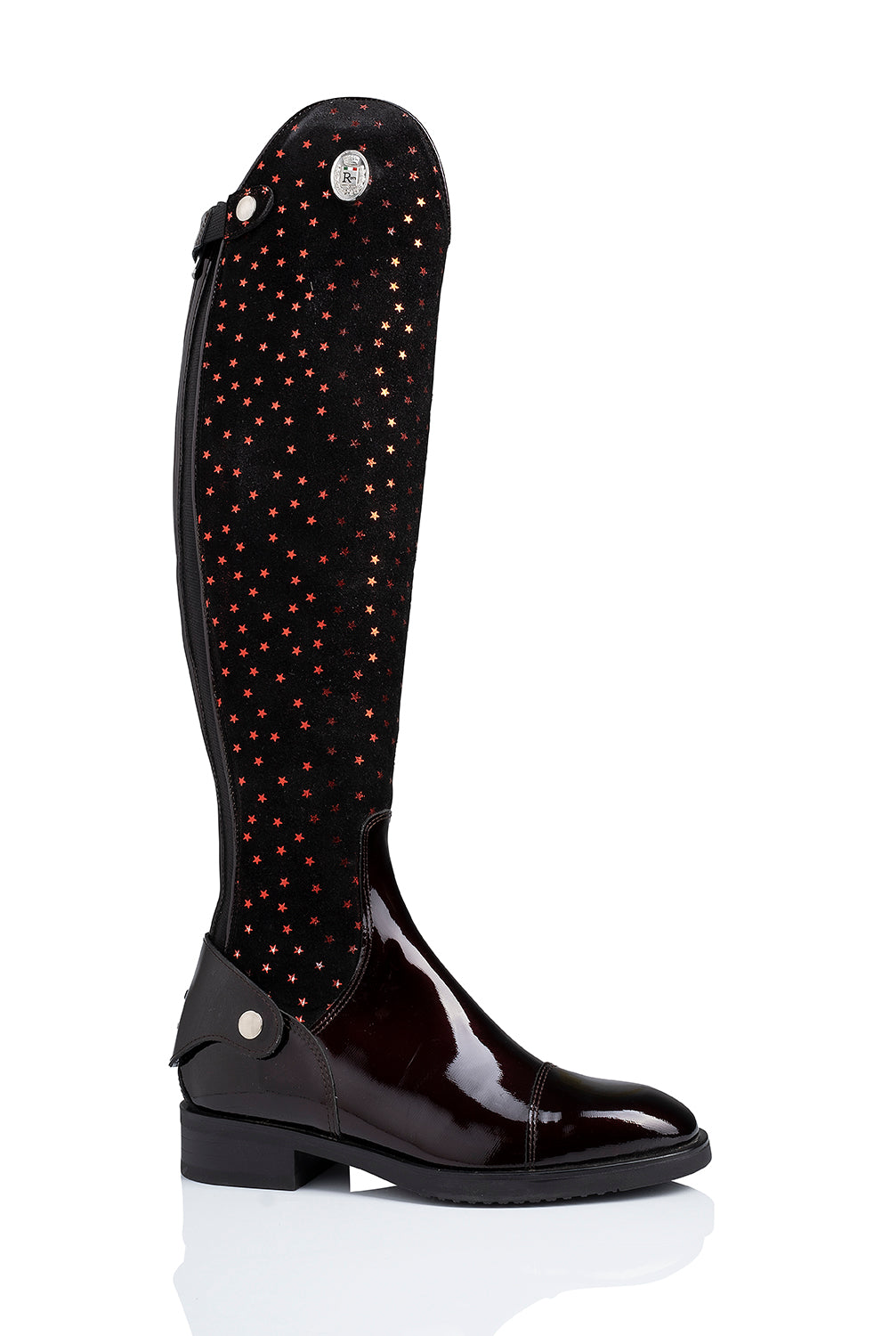 R 0570 "basic dressage" klassieke, kalfslederen laars zonder veters verkrijgbaar in verschillende patronen