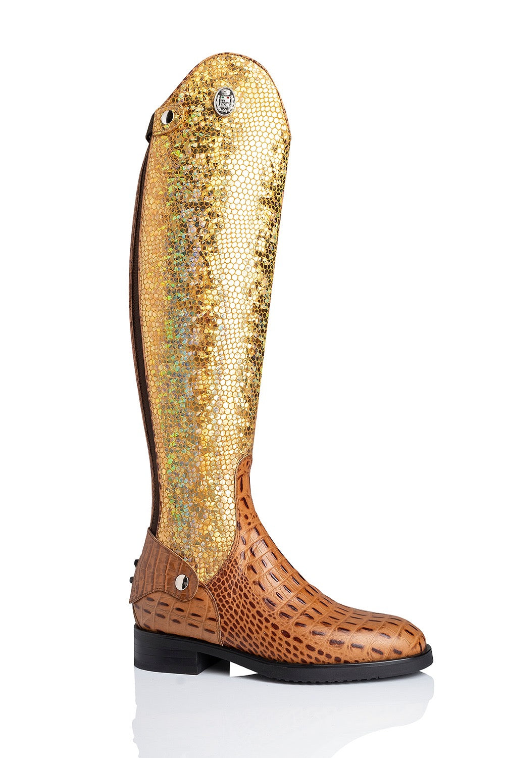 R 0570 "basic dressage" klassieke, kalfslederen laars zonder veters verkrijgbaar in verschillende patronen