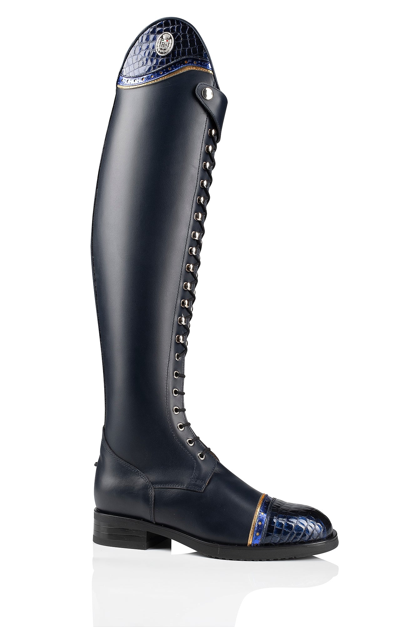 R 1358 "stylisch dressage" klassieke, kalfslederen laars met veters en prachtige details.