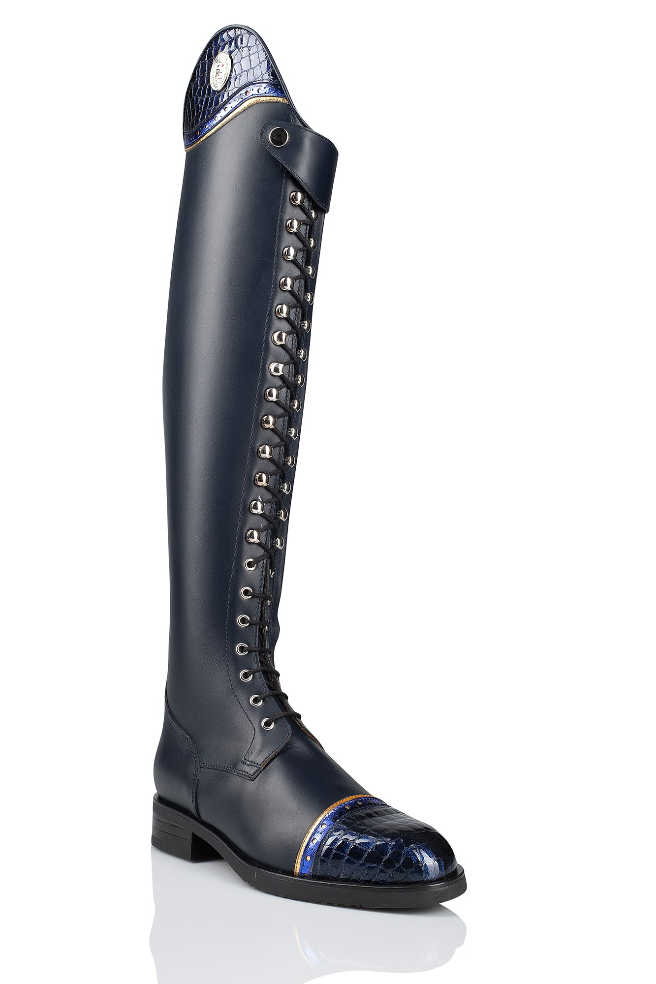 R 1358 "stylisch dressage" klassieke, kalfslederen laars met veters en prachtige details.