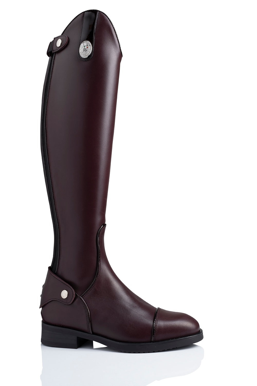 R 0530/1 Stijlvolle, professionele, kalfslederen laars met contrast details.