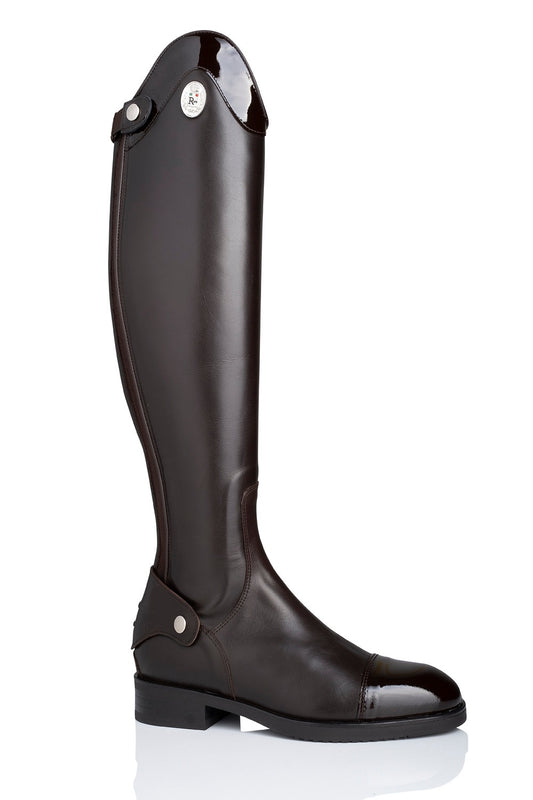 R 0532 "stylisch combo" klassieke, kalfslederen laars zonder veters met een detail aan de top en bij de tip van de laars