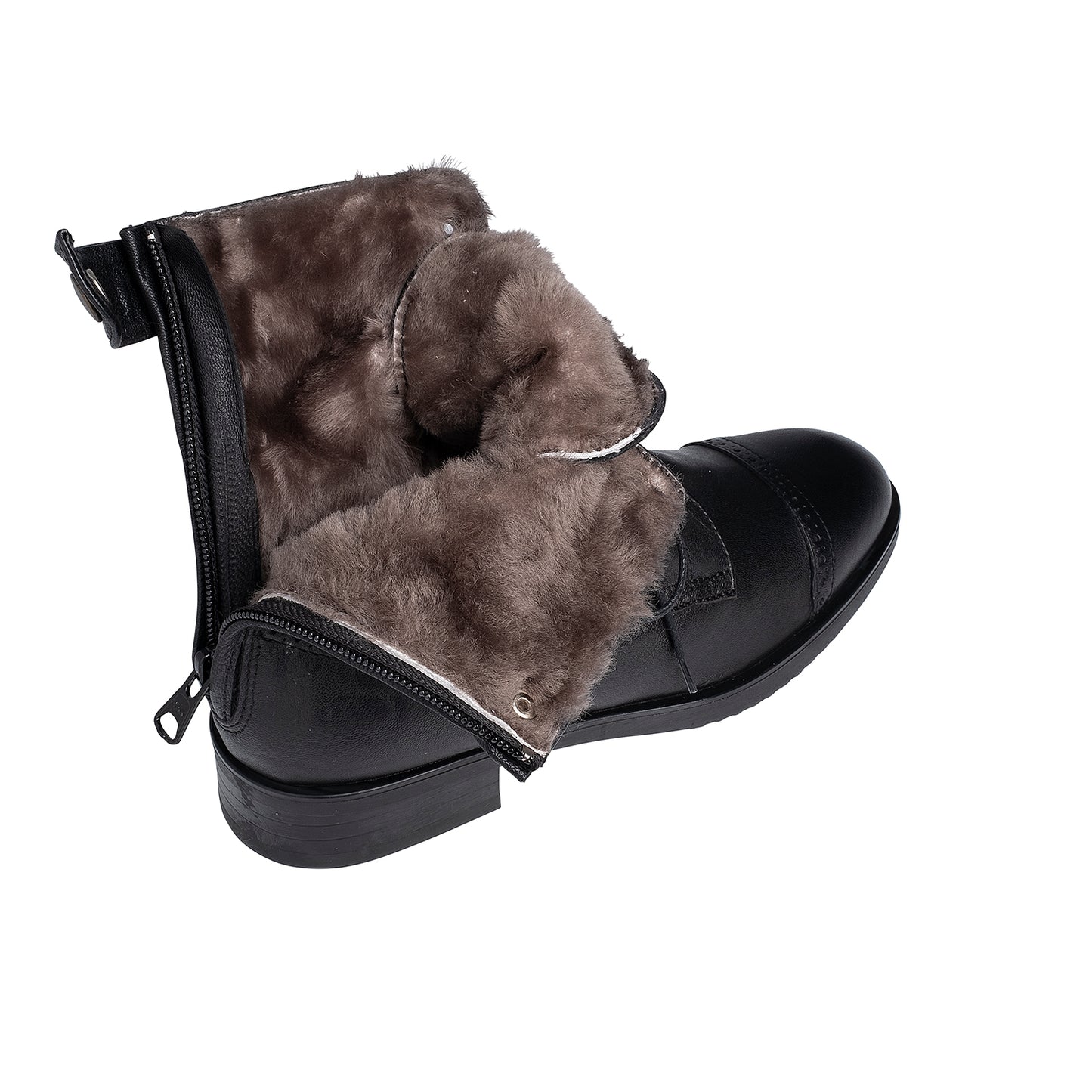 R 1110 Enkellaarsje/schoen met schapenvacht