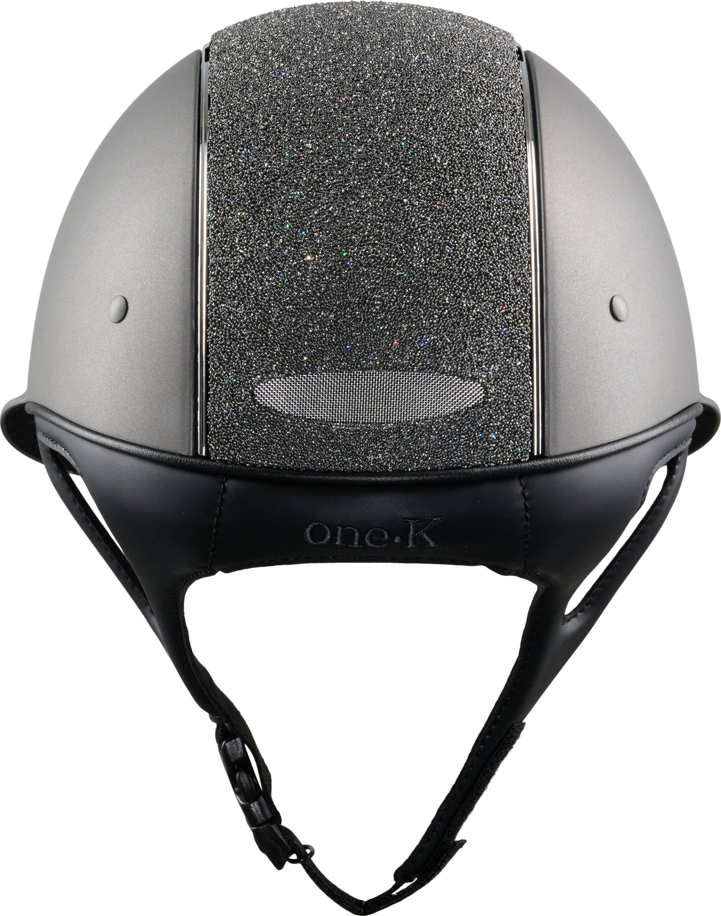 One K Mips Avancé helm grijs met chrome front en glitter top.