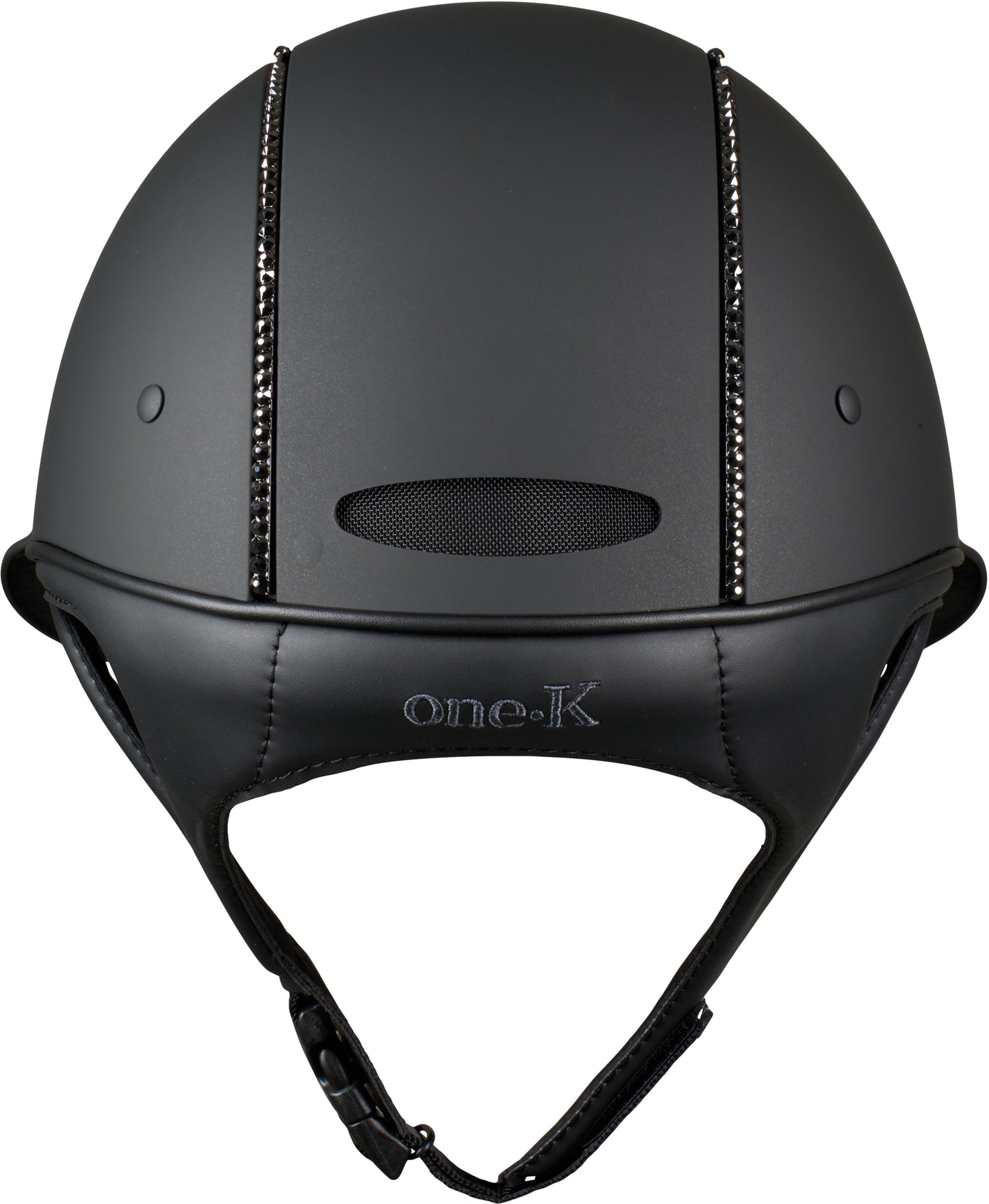 One K Mips Avancé Lux helm mat zwart met een swarovski lijn