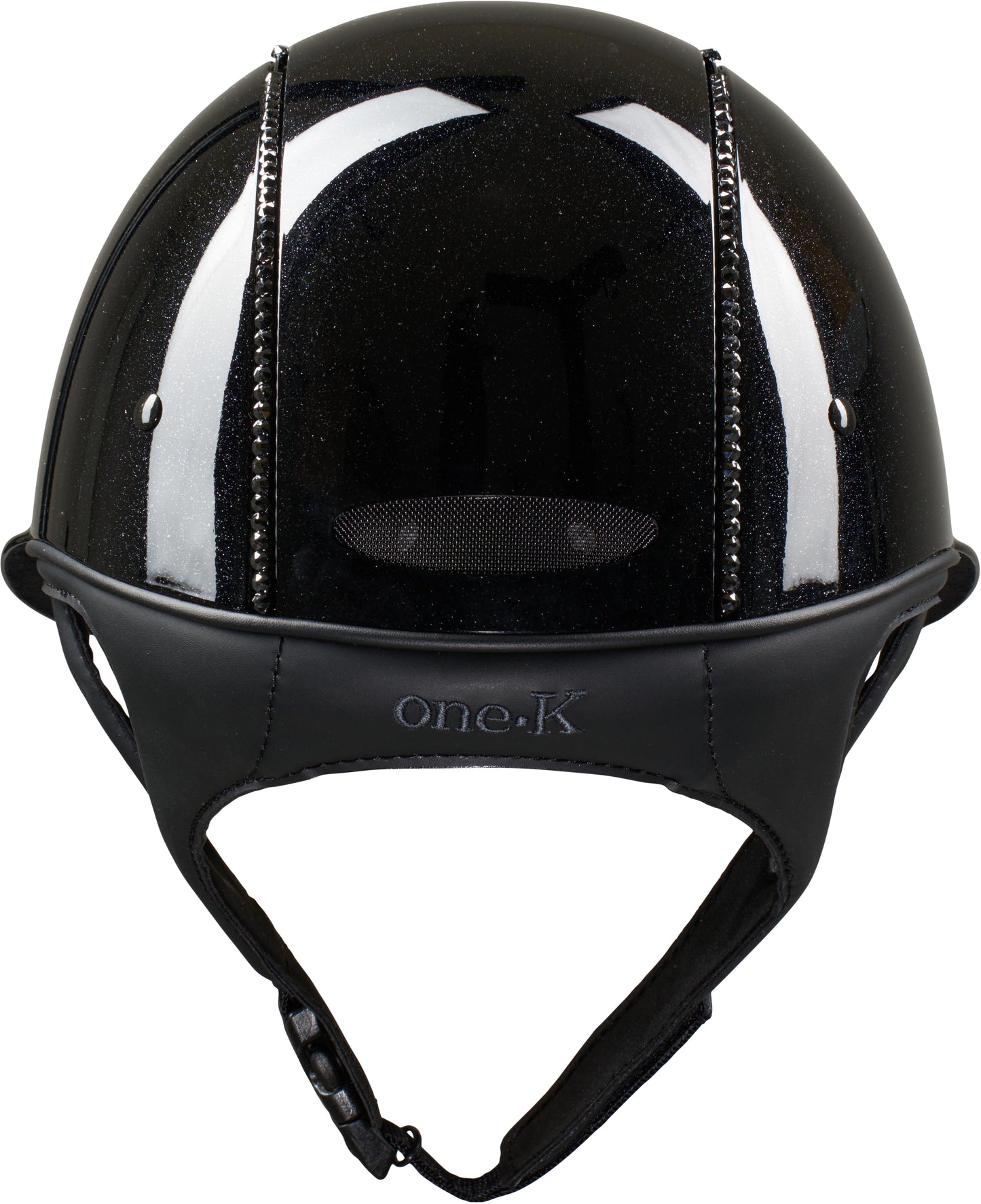 One K Mips Avancé Lux helm glossy zwart met swarovski lijn