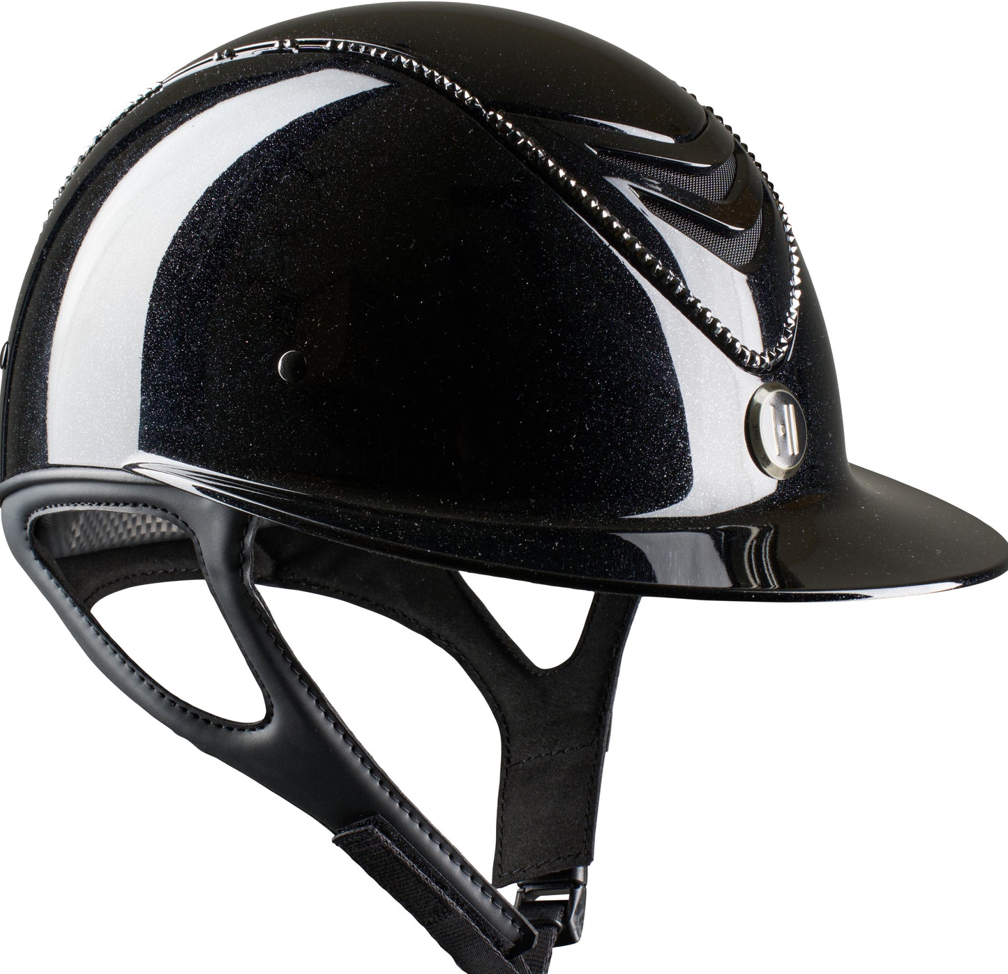 One K Mips Avancé Lux helm glossy zwart met swarovski lijn