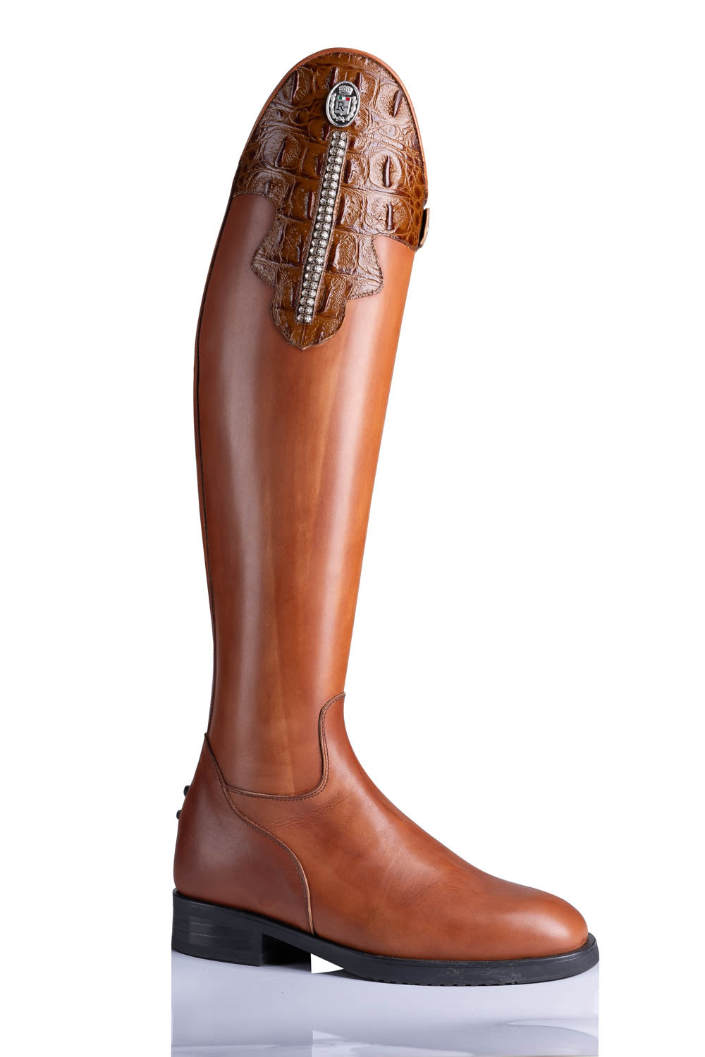 R 1751 "stylisch dressage" klassieke, kalfslederen laars zonder veters met prachtige details.
