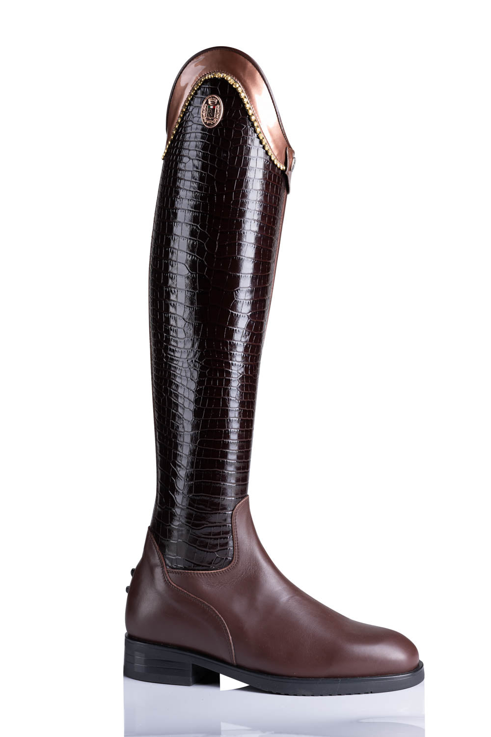 R 1751 "stylisch dressage" klassieke, kalfslederen laars zonder veters met prachtige details.