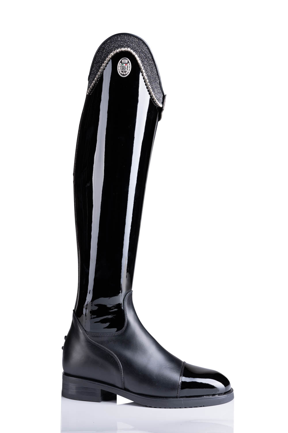 R 1751 "stylisch dressage" klassieke, kalfslederen laars zonder veters met prachtige details.