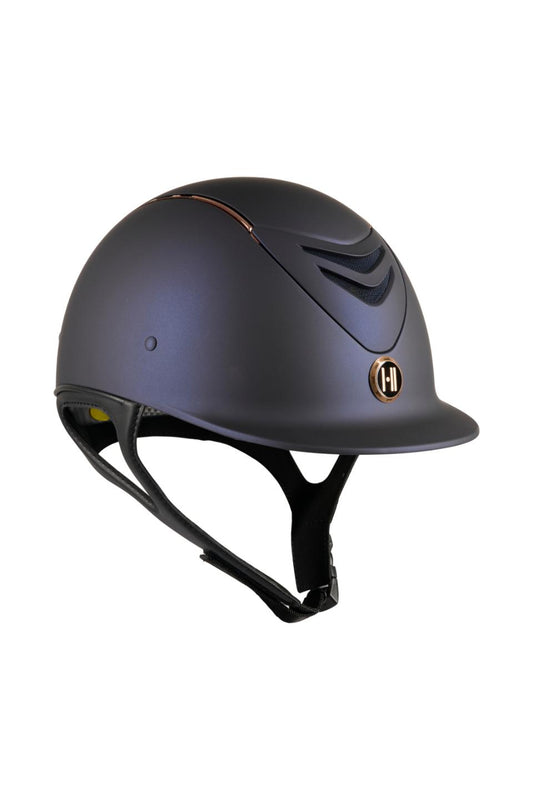 One K Mips Defender mat navy met roségouden rand